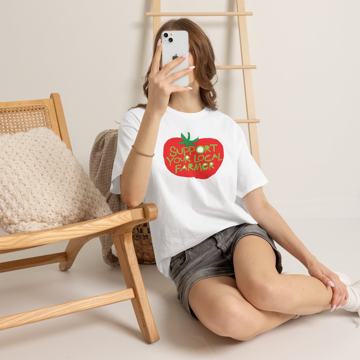 Support Your Local Farmer Graphic T Shirt Men's Heavy Cotton Tee