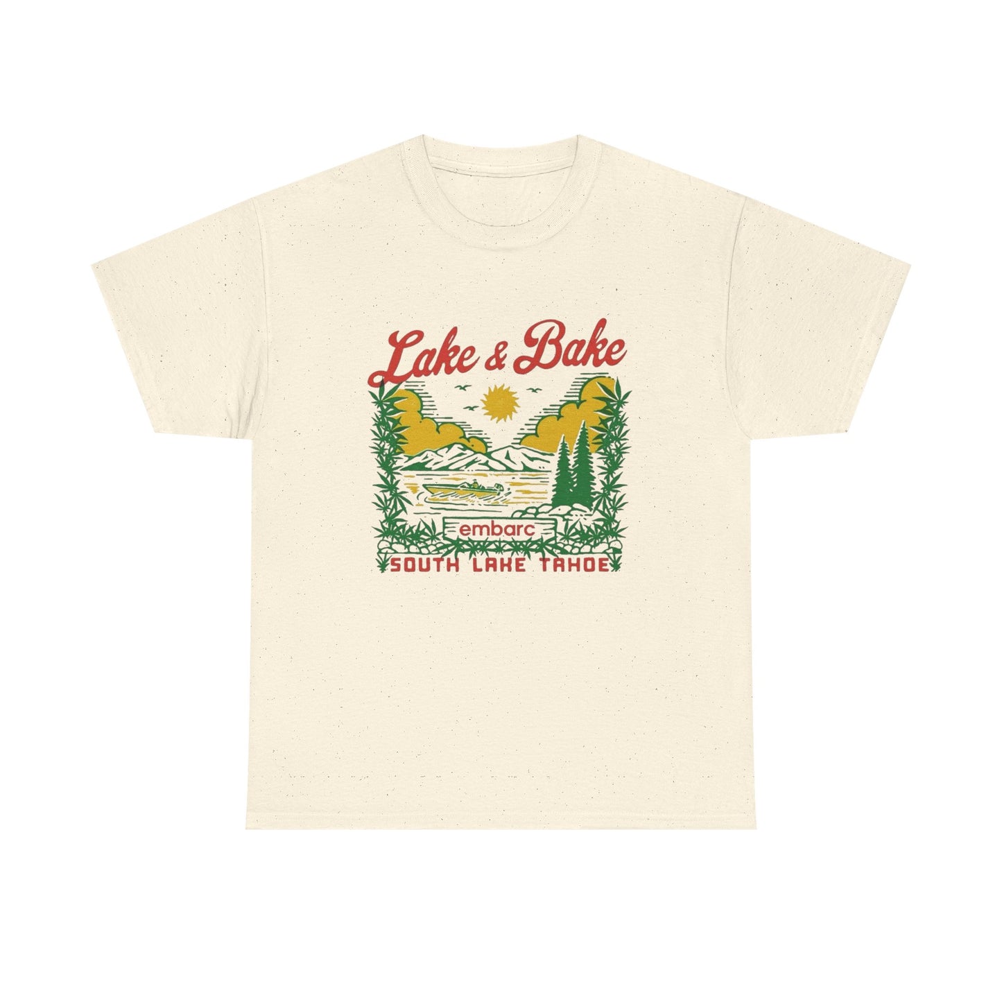 Lake And Bake Tahoe Funny Graphic T Shirt Unisex Heavy Cotton Tee
