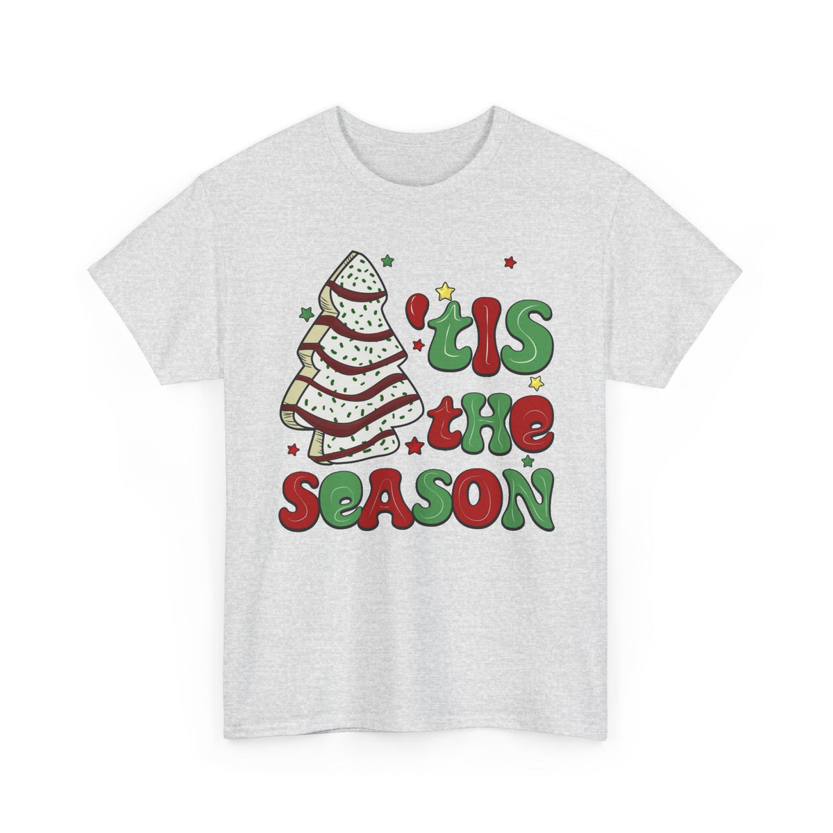 Tis the Season Christmas Tree T-Shirt Men's Graphic Tee Funny Cakes