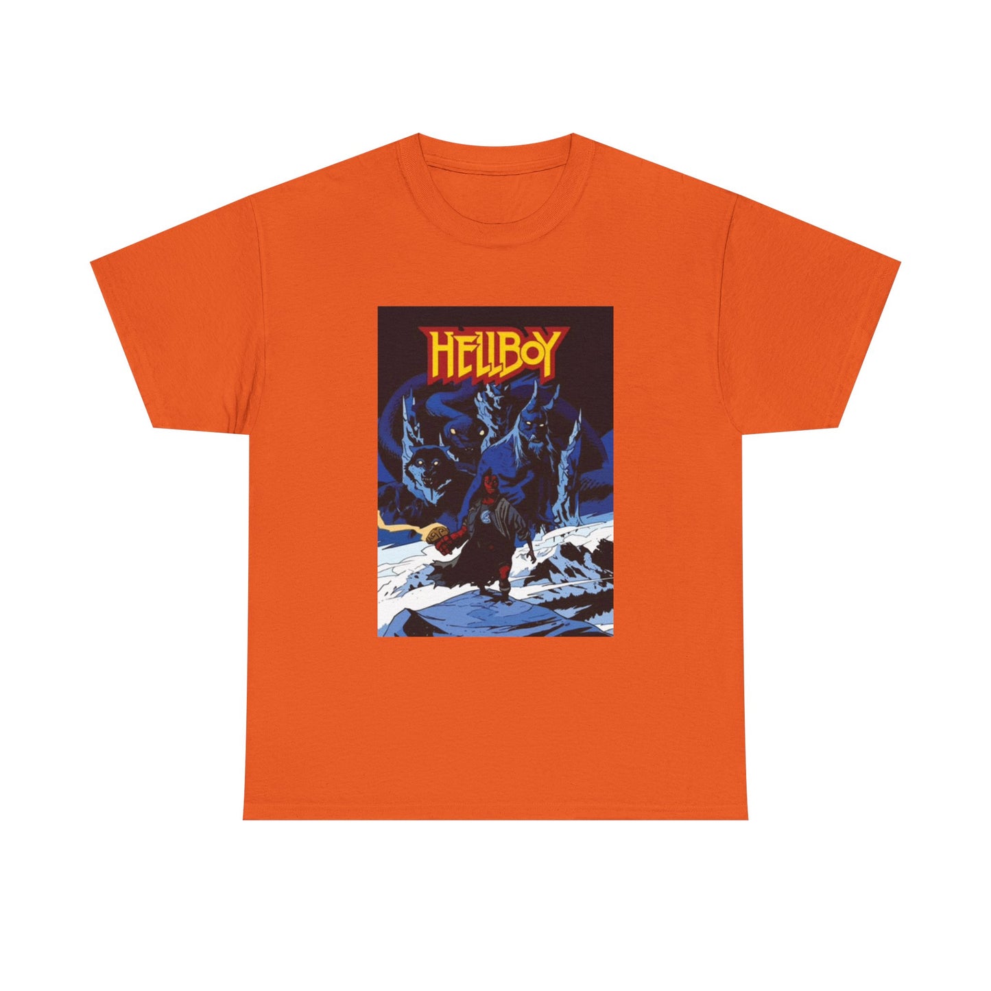 Hellboy Movie Poster Shirt Retro Cartoon Graphic Unisex Heavy Cotton Tee