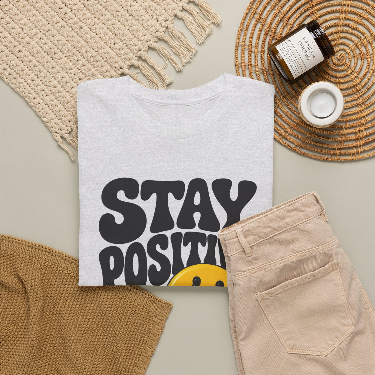 Stay Positive Keep Going Graphic T Shirt Men's Heavy Cotton Tee