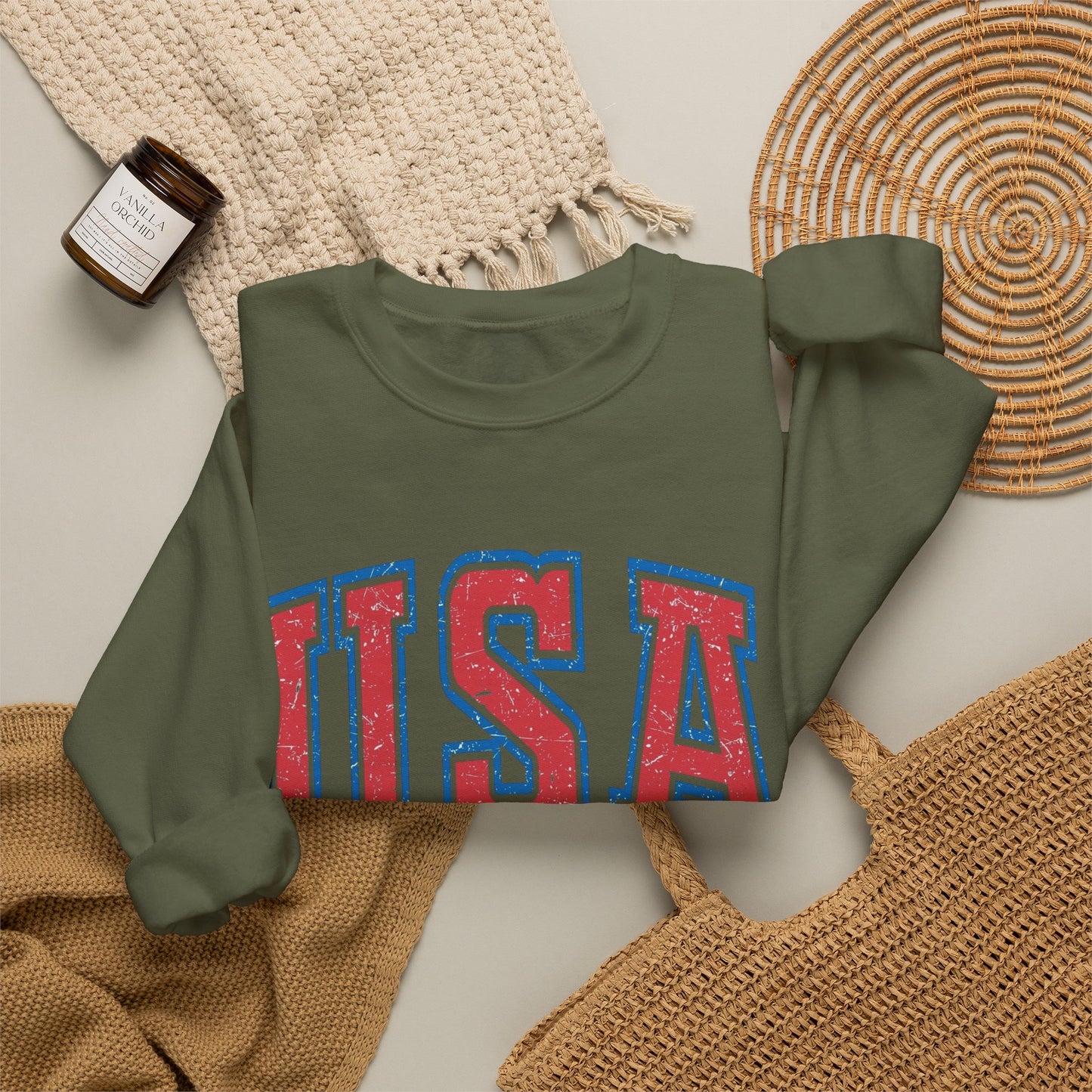 USA Est 1776 American Flag Sweater NEW Unisex Heavy Blend™ Crewneck Sweatshirt