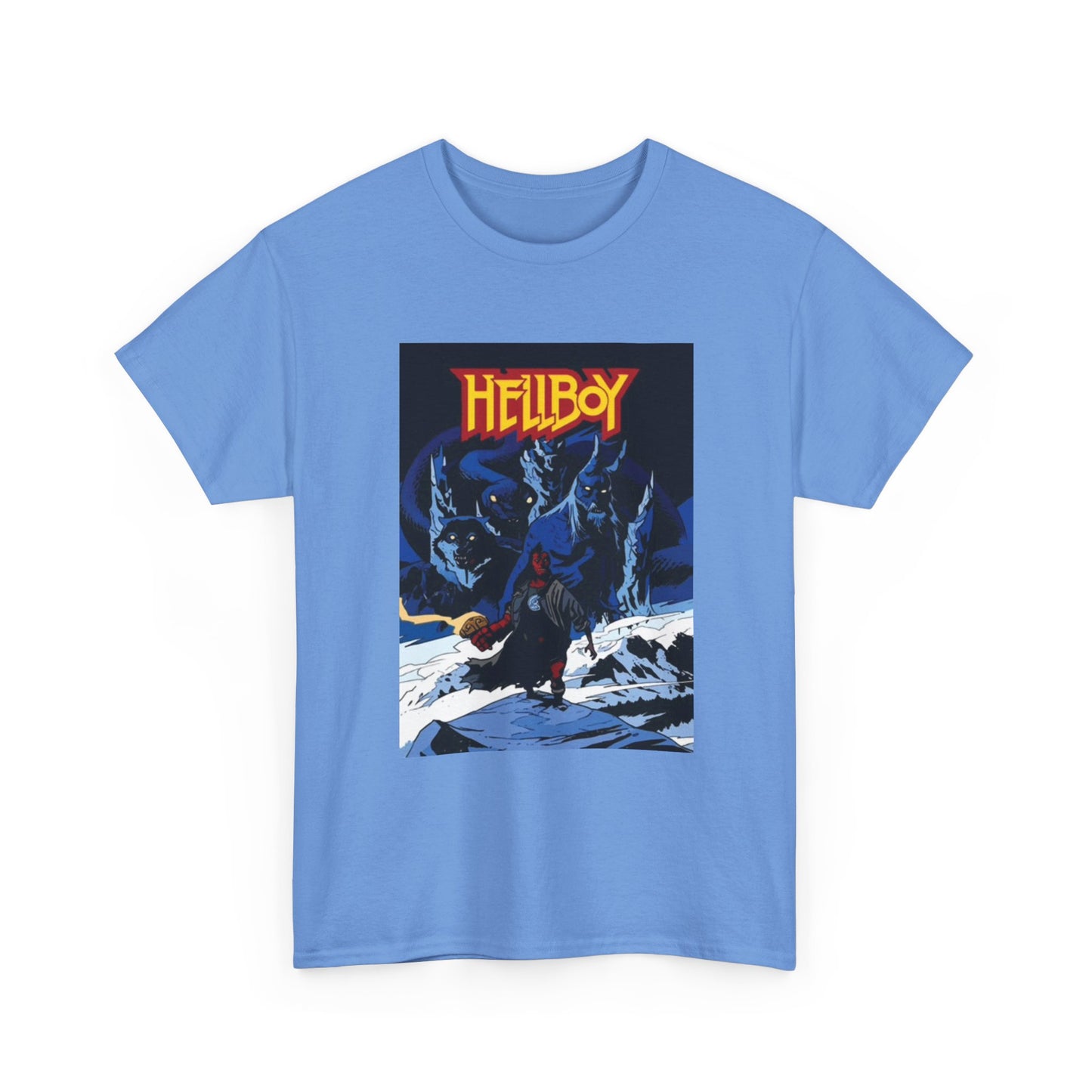 Hellboy Movie Poster Shirt Retro Cartoon Graphic Unisex Heavy Cotton Tee