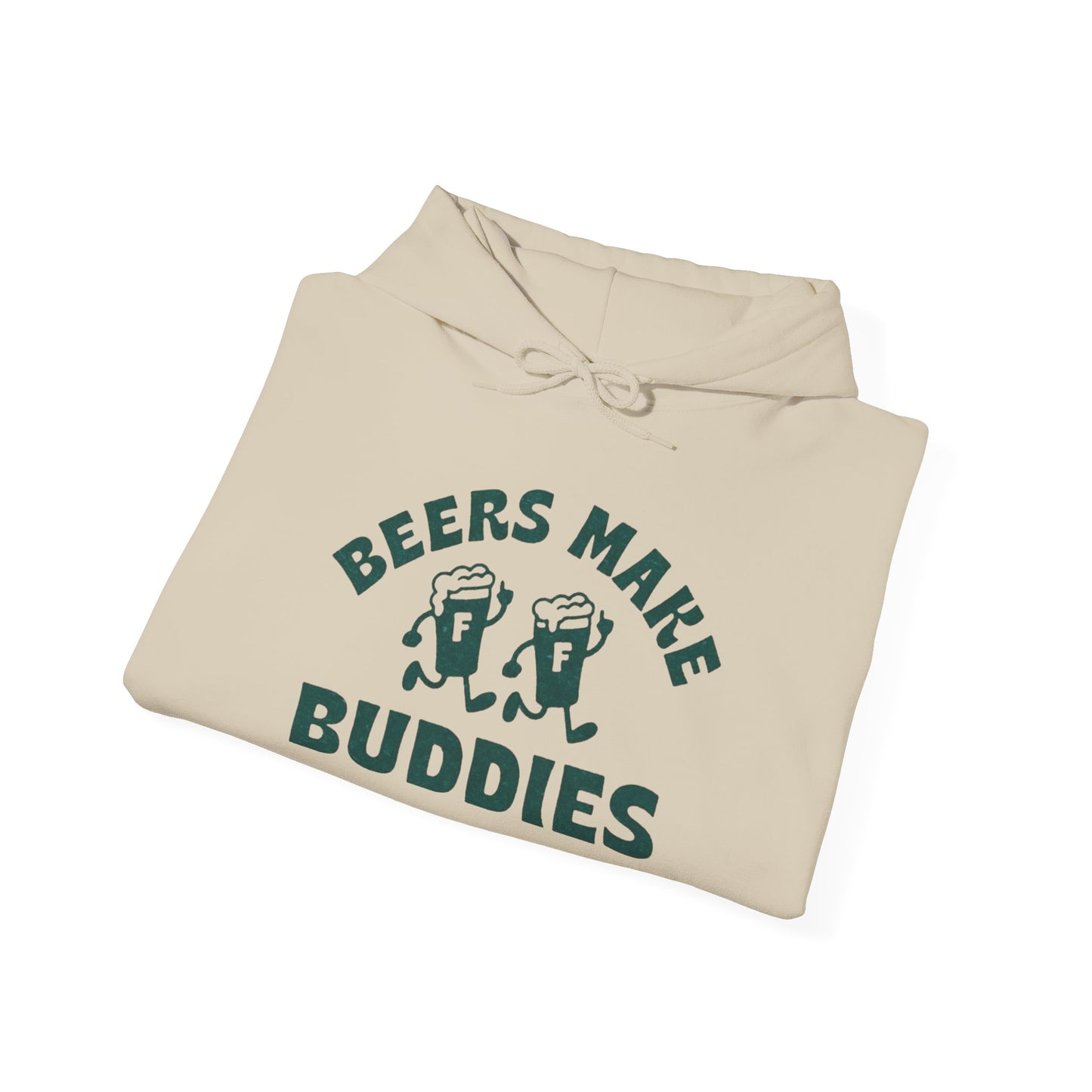 Beers Make Buddies Graphic Hoodie Unisex Heavy Blend™ Hooded Sweatshirt