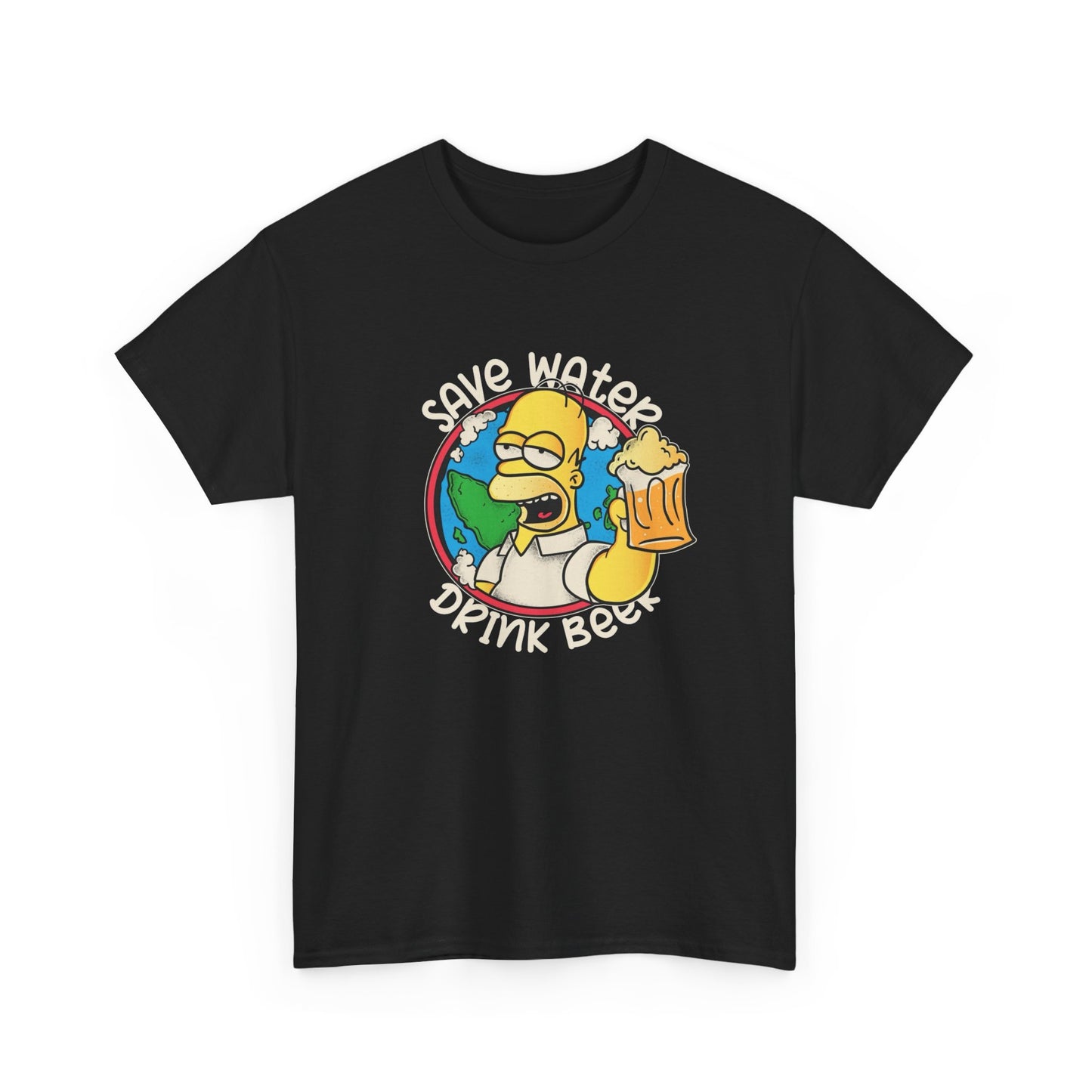 Save Water Drink Beer Simpsons Funny Graphic T Shirt S-5XL Unisex Cotton