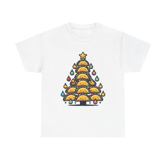 Taco Christmas Tree Funny Shirt Holiday Gift Foodie Unisex Heavy Cotton Tee