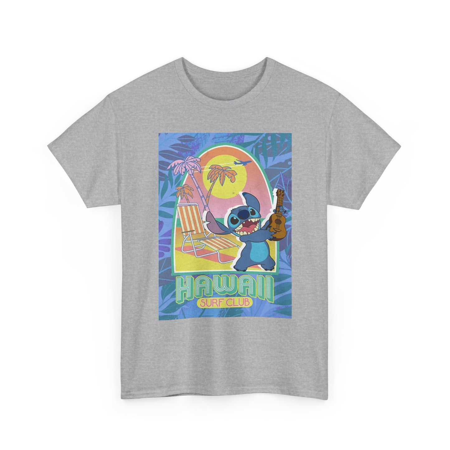 Hawaiian Surf Club Graphic T Shirt Retro Cartoon Unisex Heavy Cotton Tee