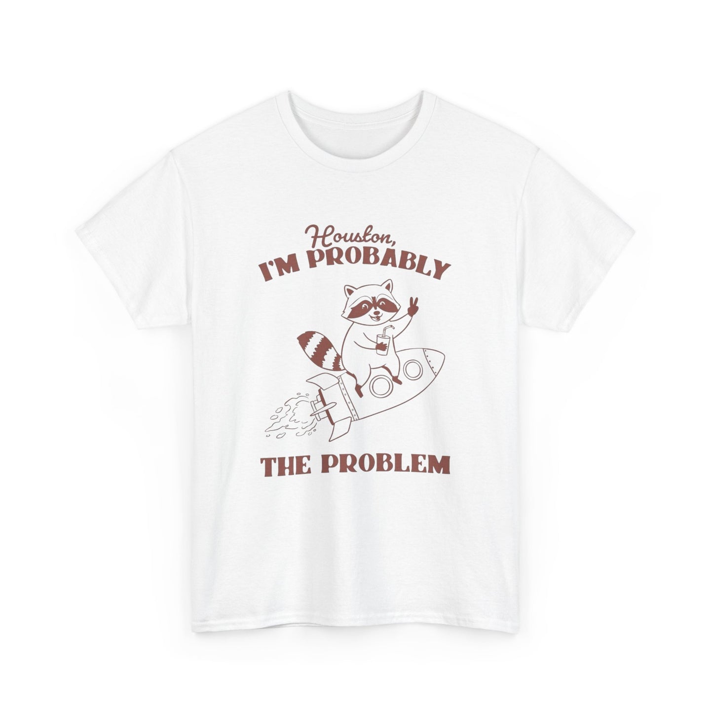 Houston I'm The Problem Funny Graphic T Shirt Unisex Heavy Cotton Gift Vintage