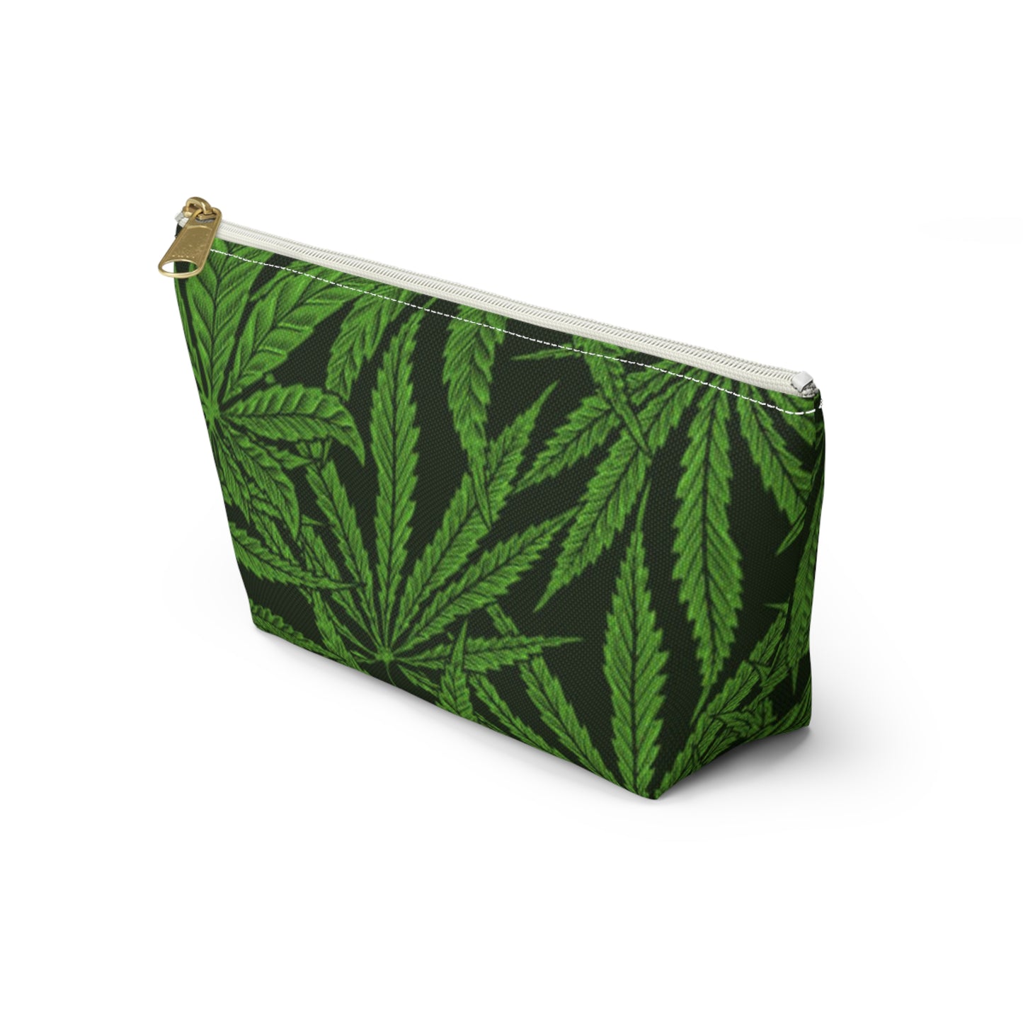 Travel Bag Multi Color Accessory Pouch w T-bottom All Over Weed Print 420