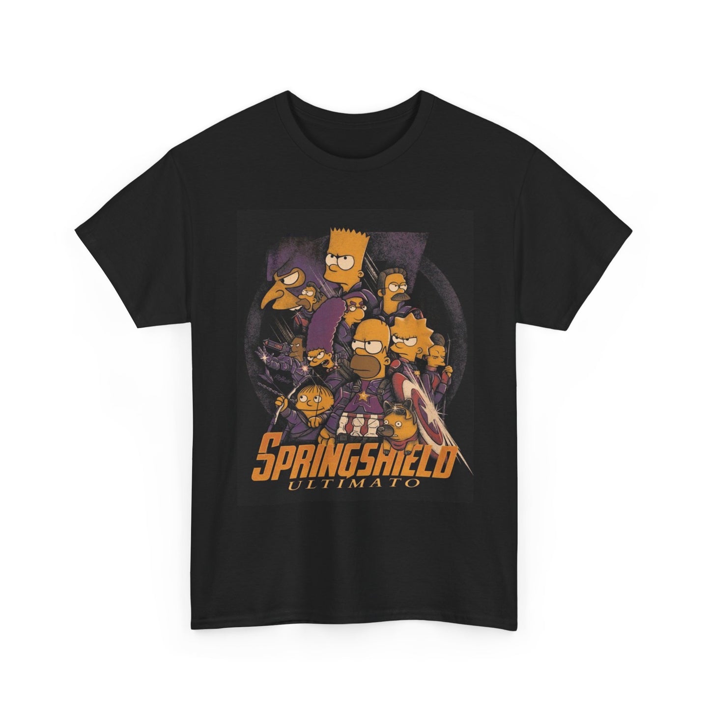 Simpsons Springfield Graphic T Shirt Retro Cartoon Unisex Heavy Cotton Tee