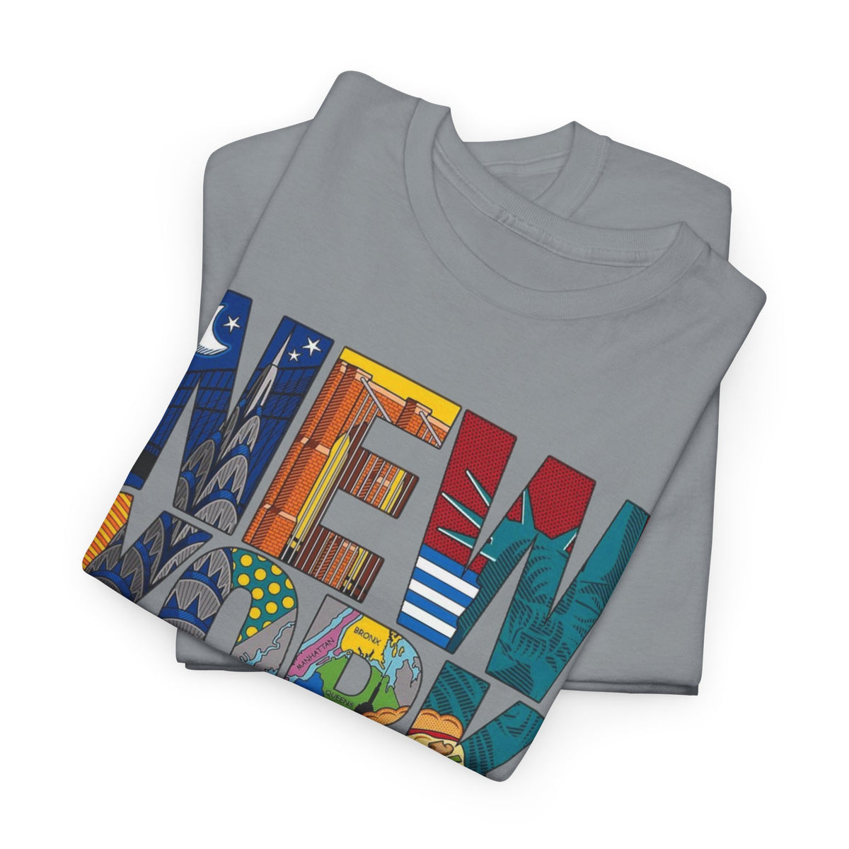 New York City Art Graphic T Shirt Men's Classic Retro Heavy Cotton Tee