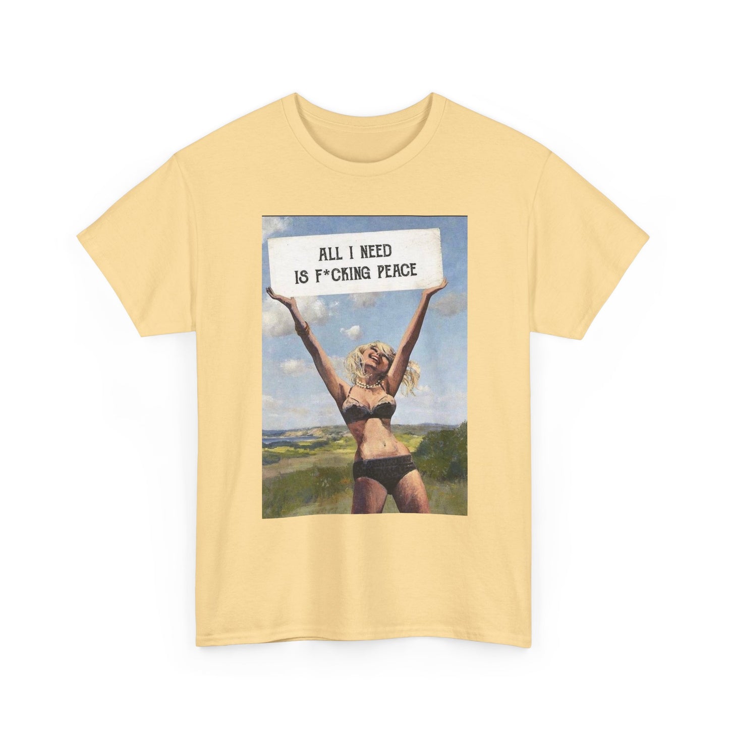All I Need Is Peace Graphic T-Shirt Womens Comfy Cotton Tee NEW