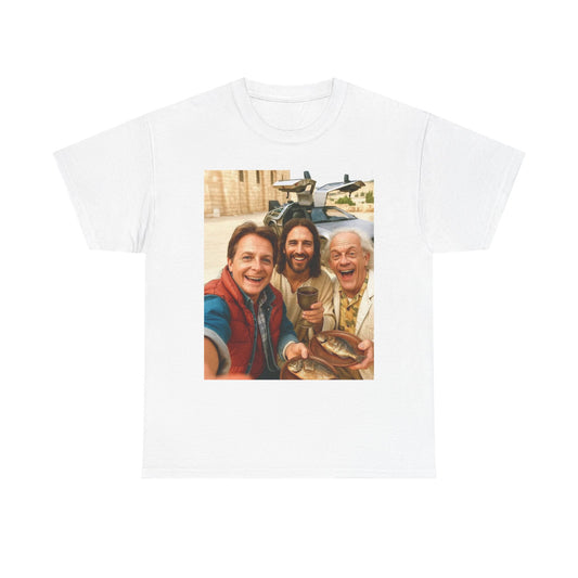 Back To The Future Funny Graphic T Shirt Jesus Unisex Heavy Cotton Tee
