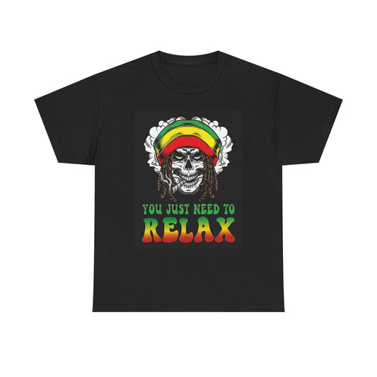 You Need To Relax Graphic T Shirt Jamaican Flag Unisex Heavy Cotton Tee Rasta