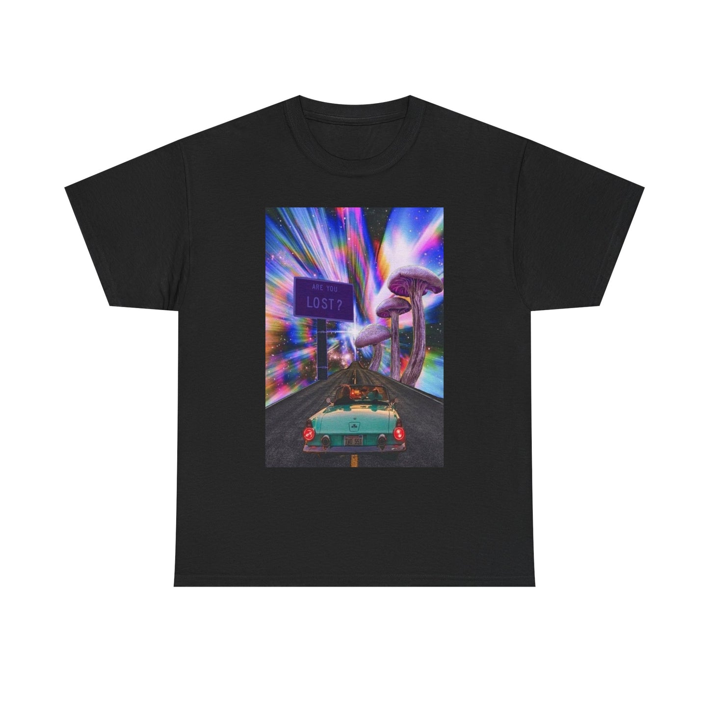 Mushroom Trippy Road Vibes T Shirt Unisex Heavy Cotton Vintage Gift NEW