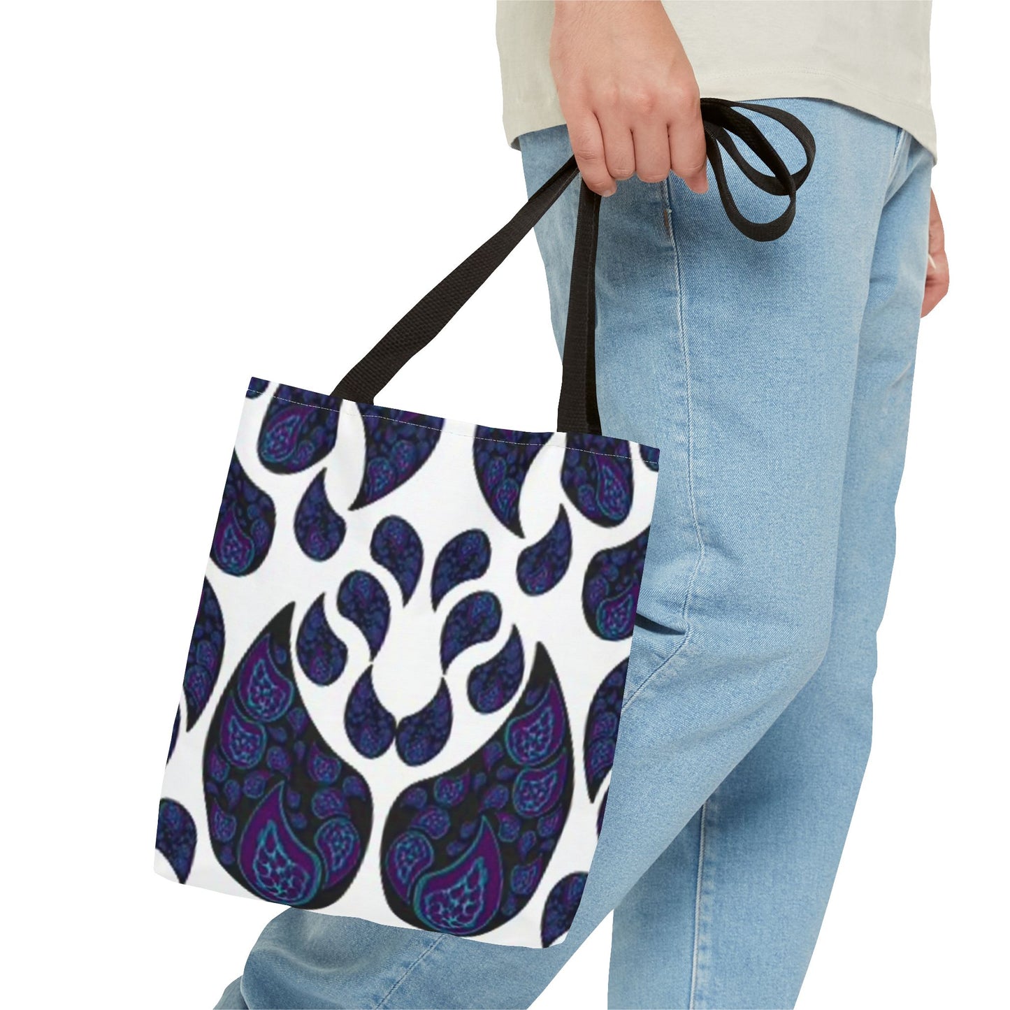 White And Blue Paisley Multi Color BRAND NEW MODERN Tote Bag (AOP)
