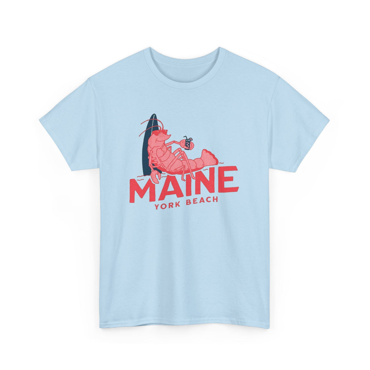 Maine York Beach Lobster Tee | Coastal Vacation Shirt Men's Graphic T Shirt