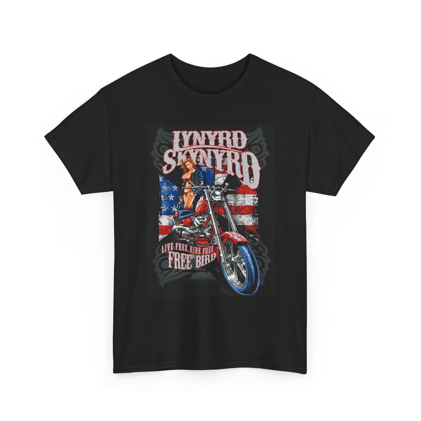 Lynyrd Skynyrd Graphic T Shirt Vintage Freebird  Retro Unisex Heavy Cotton Tee