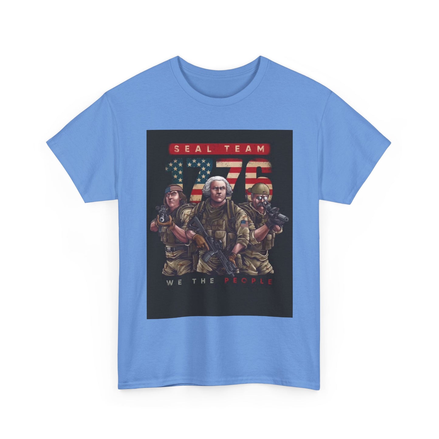 Navy Seals Team Tshirt 1776 America July 4th Flag Unisex Heavy Cotton Tee