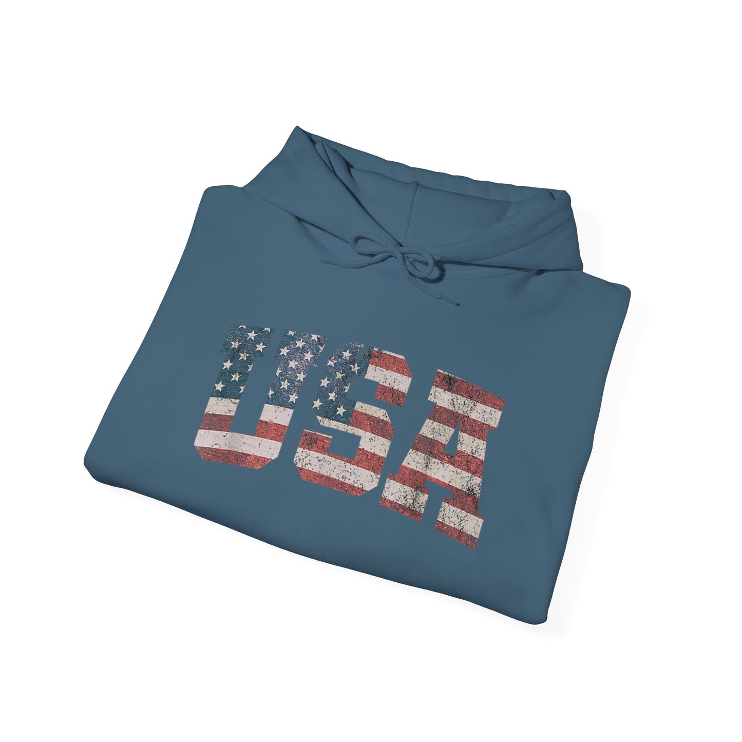 USA American Flag Retro Graphic Hoodie Men's Heavy Blend™ Hooded Sweatshirt