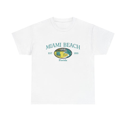 Miami Beach Florida Graphic T Shirt NEW Unisex Heavy Cotton Tee