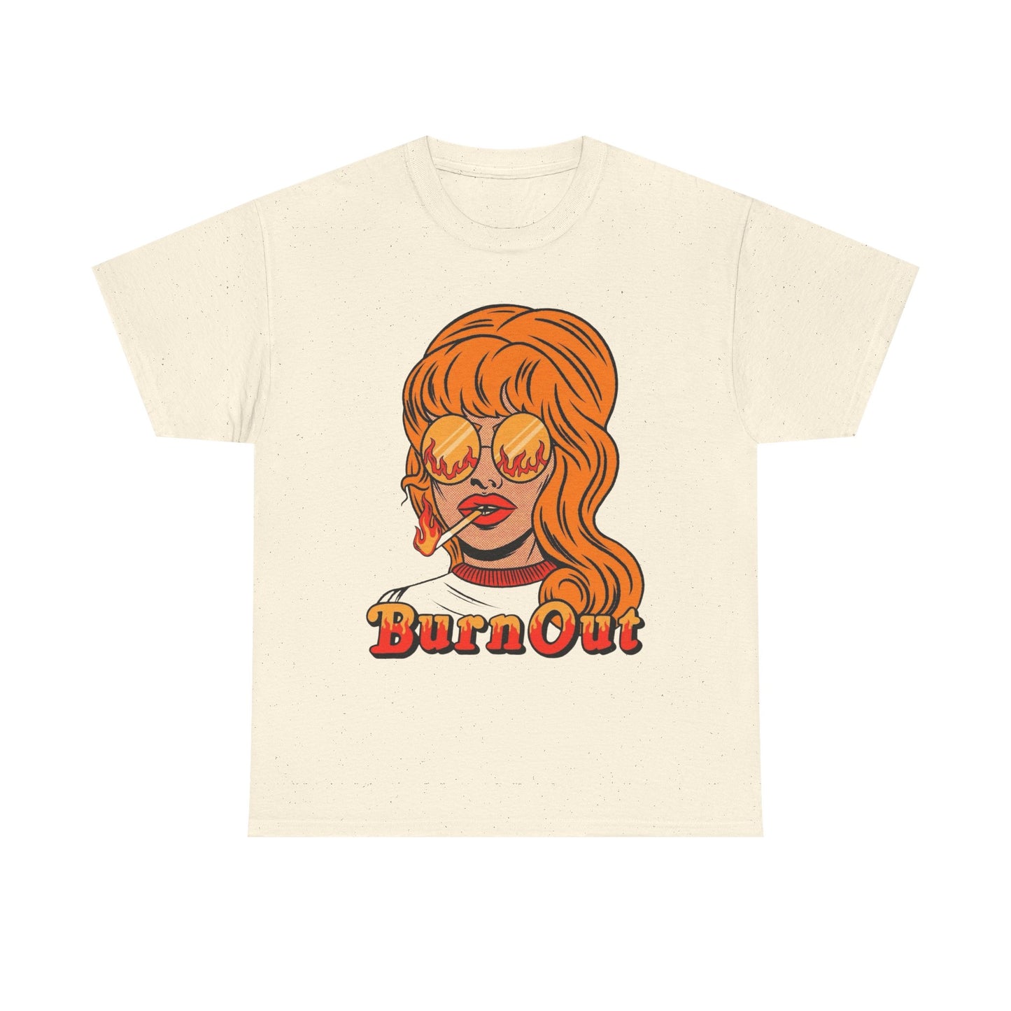 Burn Out Vintage Model Graphic T-Shirt Unisex Heavy Cotton Tee Gift NEW