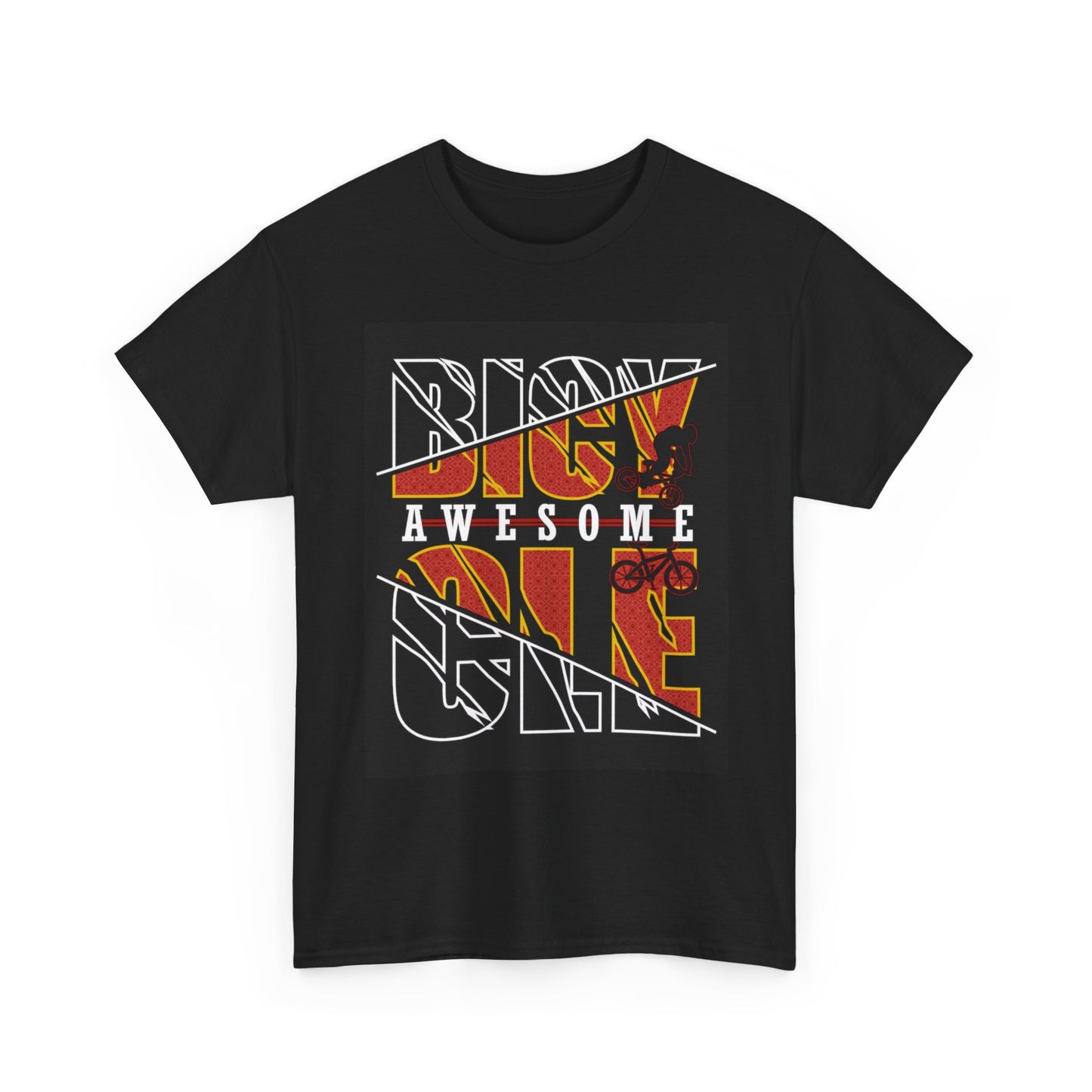 Bicycling Is Awesome T Shirt Graphic Unisex Heavy Cotton Tee