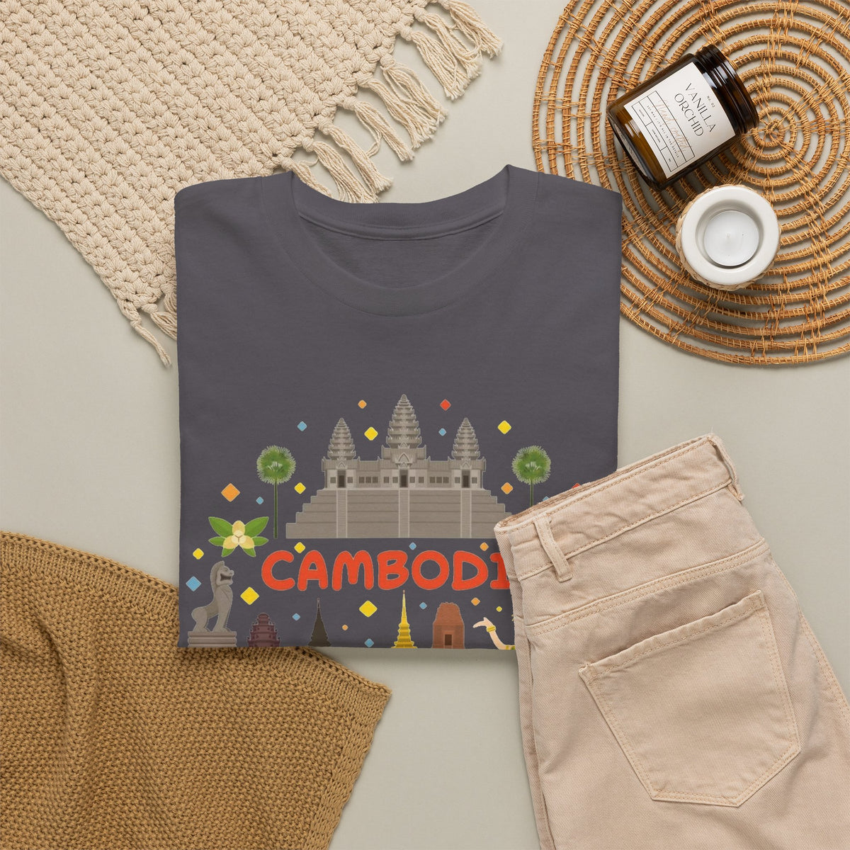 Cambodia Angkor Wat Temple Graphic T-Shirt Men's Graphic Tee
