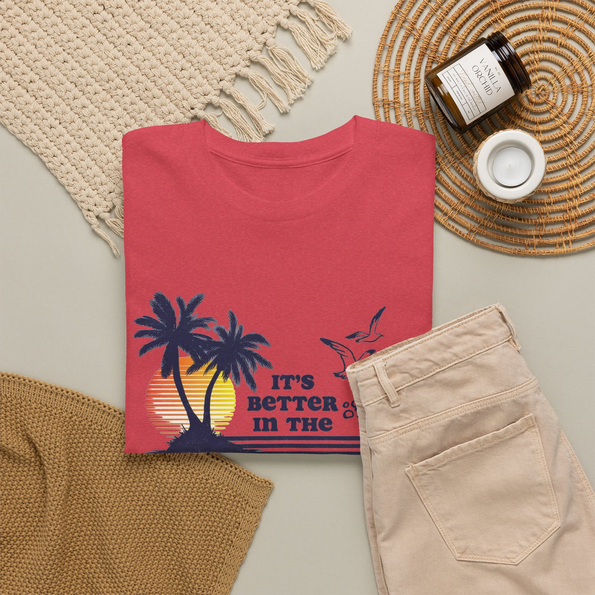 Bahamas Palm Tree Sunset Graphic T-Shirt Men's Graphic Tee