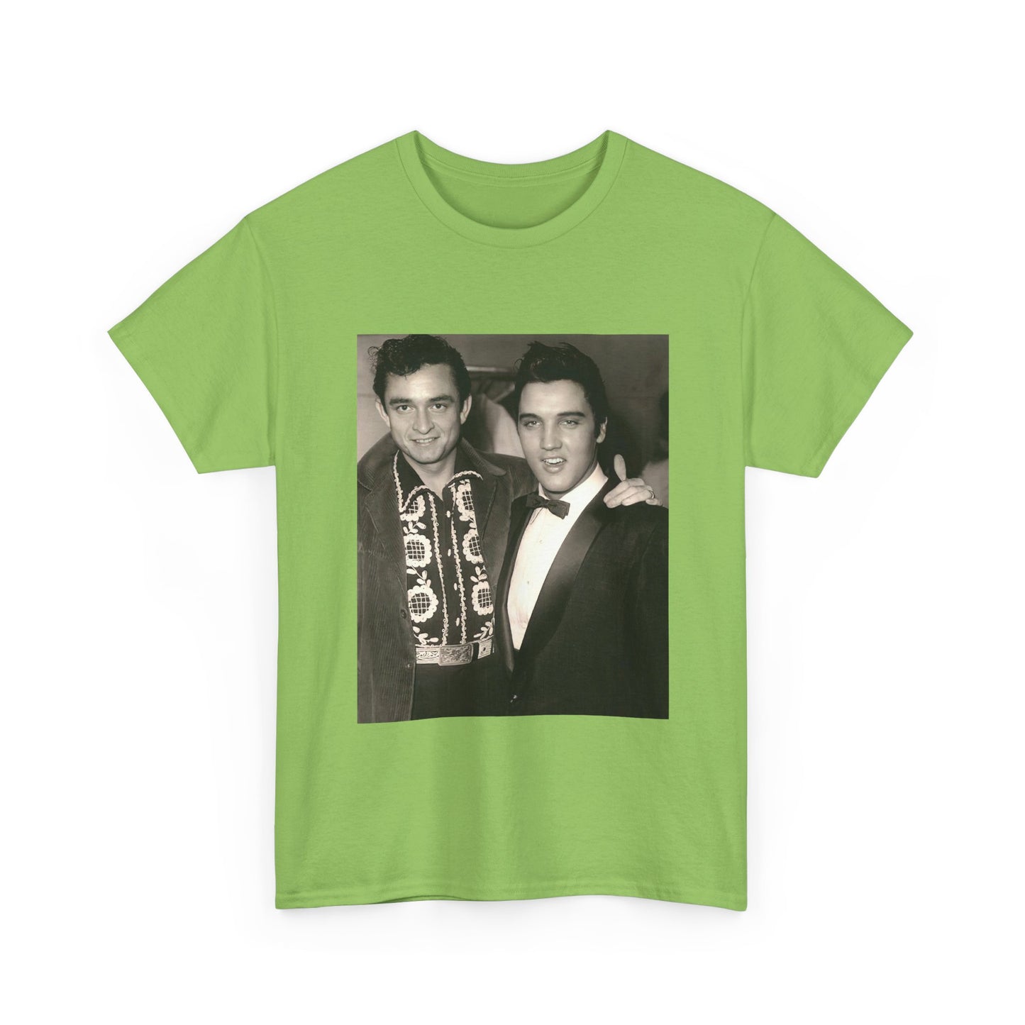 Elvis And Johnny cash shirt vintage graphic art black and white Heavy Cotton