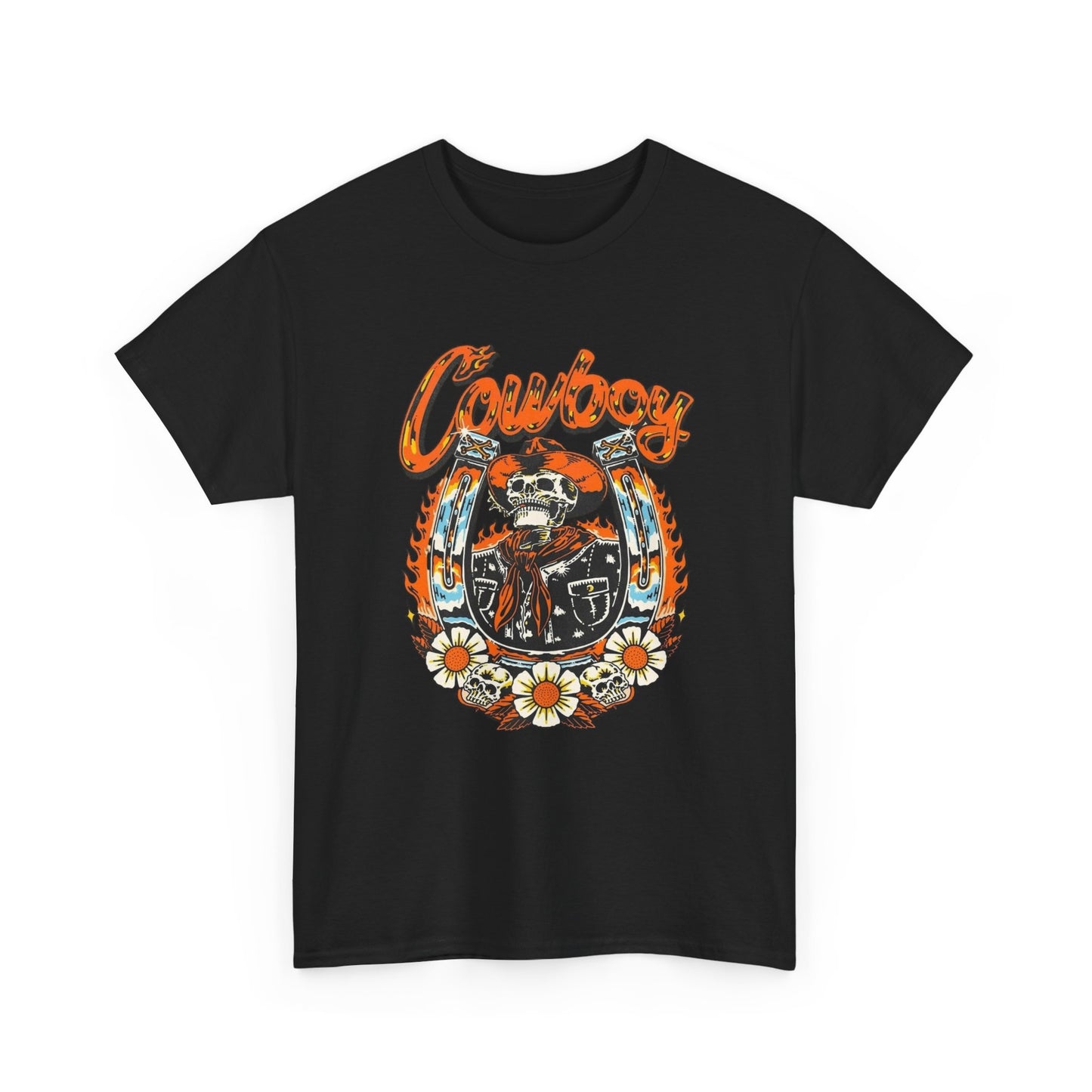Cowboy Vintage Graphic T Shirt Unisex Heavy Cotton Tee New Gift
