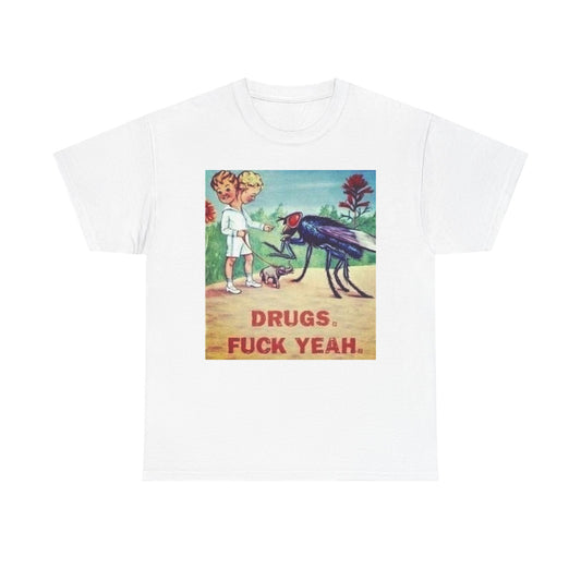 Drugs Hell Yeah Funny T Shirt Unisex Heavy Cotton Vintage Gift NEW