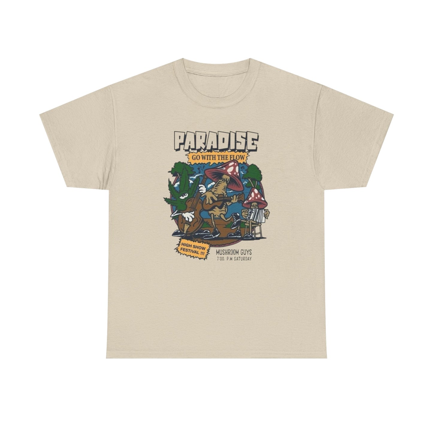 Mushroom Paradise T Shirt Graphic Unisex Heavy Cotton Tee NEW GIFT
