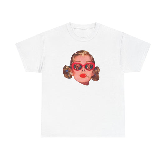 Bikini Eyes Smoking Joint Graphic T-Shirt Women's Heavy Comfy Cotton Tee