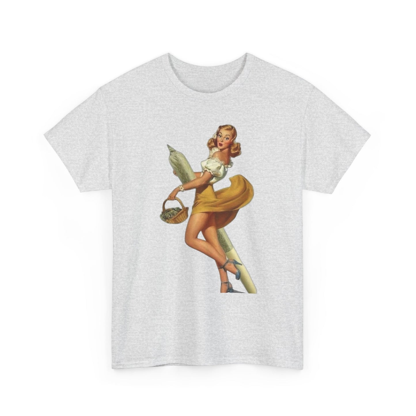 Weed Model Vintage Pinup Graphic T-Shirt Womens Comfy Cotton Tee NEW