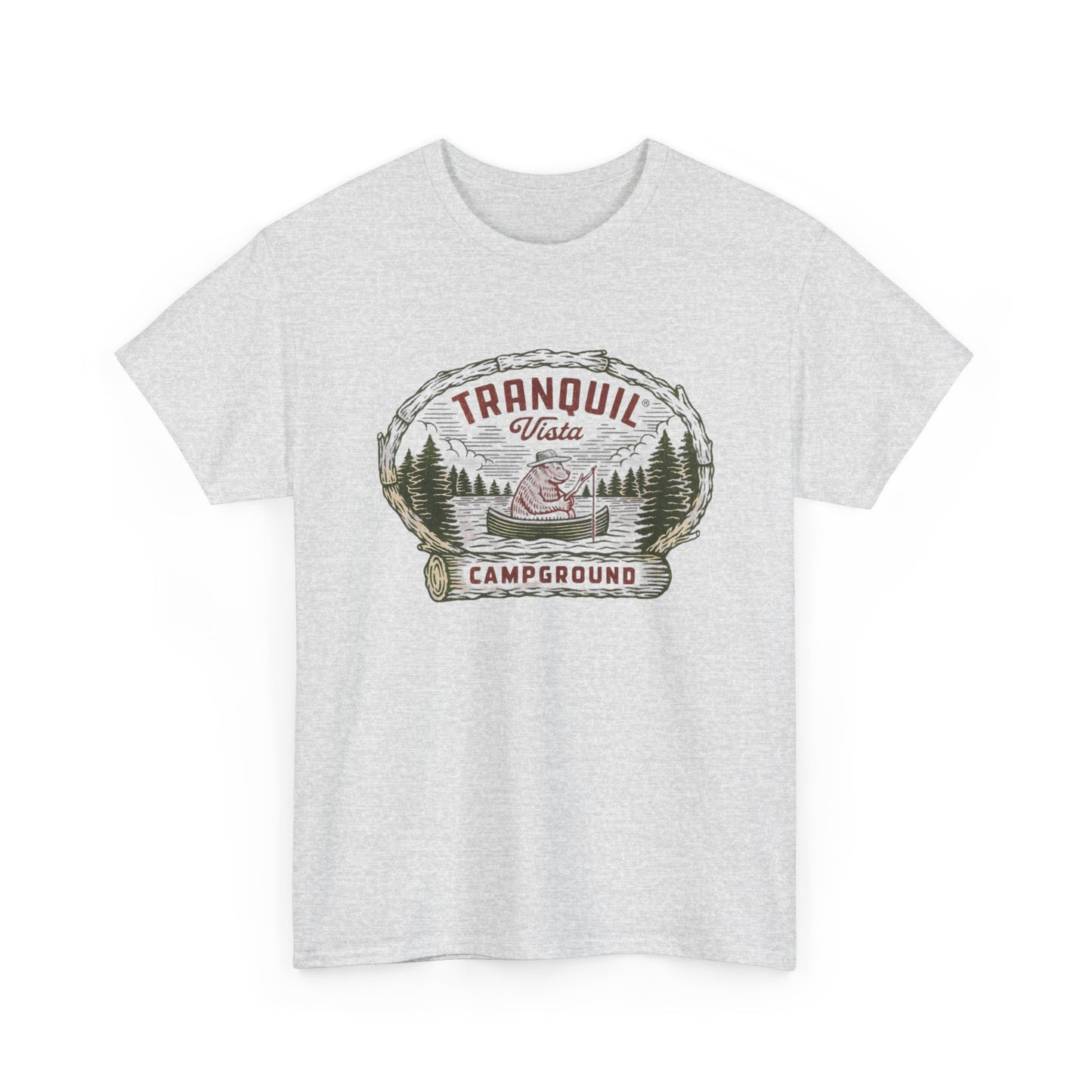 Tranquil Camp Ground Graphic T Shirt Unisex Heavy Cotton Tee