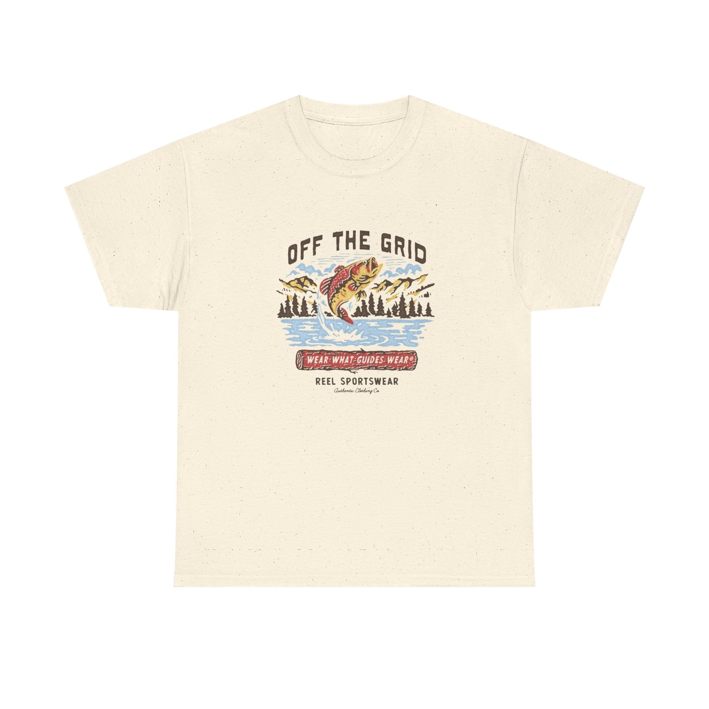 Off The Grid Fishing Graphic T Shirt Unisex Heavy Cotton Tee