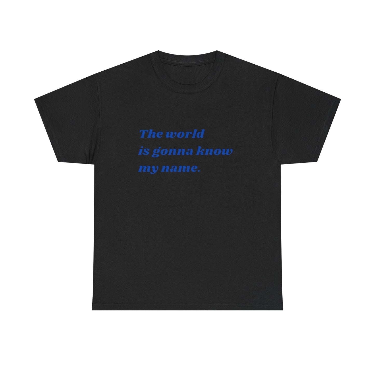 The World Is Gonna Know My Name Graphic T Shirt NEW ADULT Heavy Cotton Tee