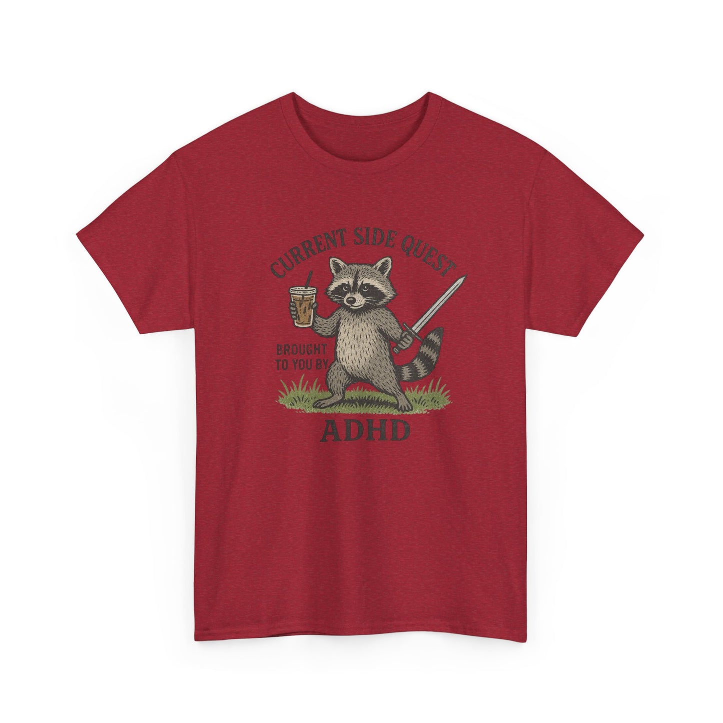 Funny ADHD Side quests Graphic T Shirt Unisex Heavy Cotton Tee Gift Vintage
