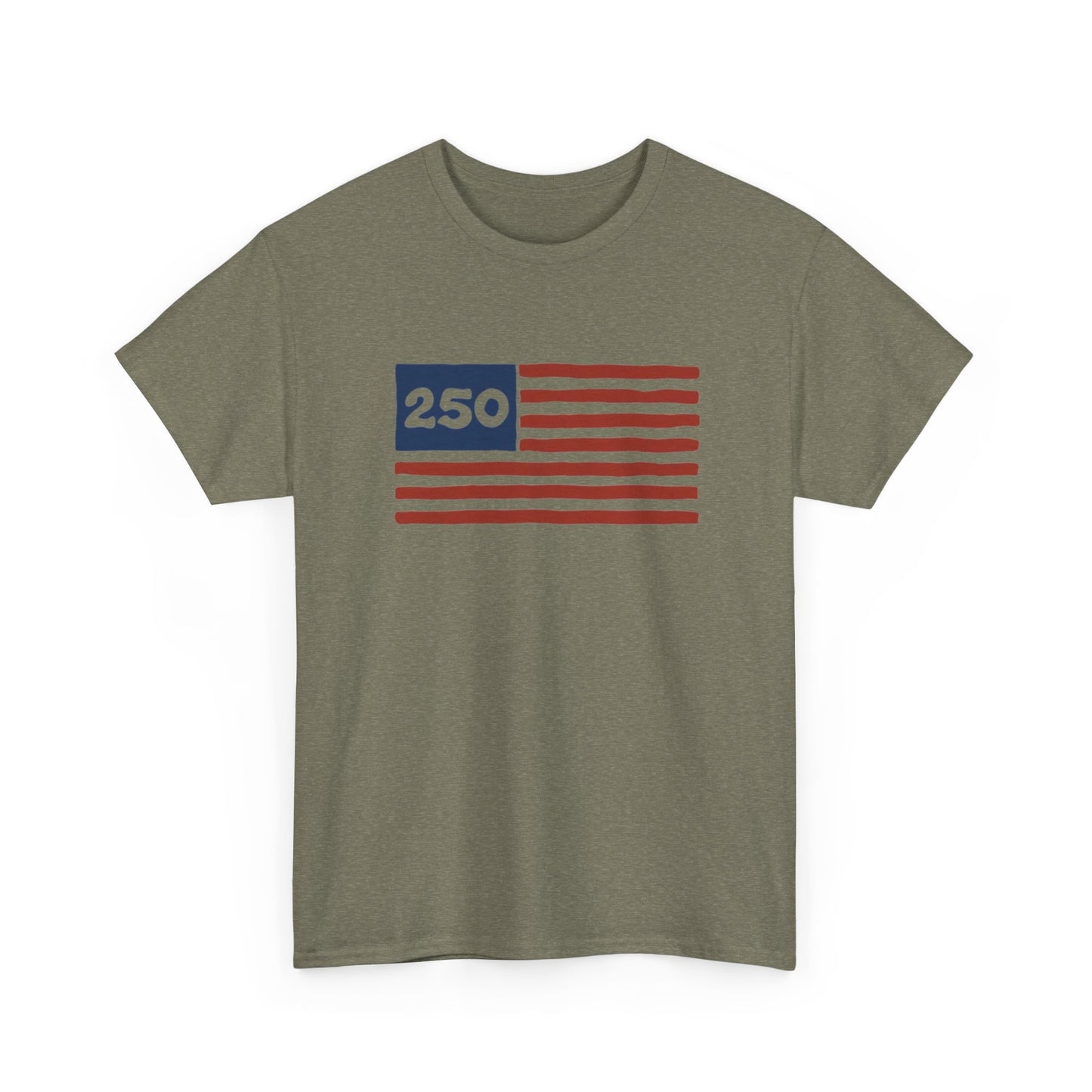 USA 250 American Flag Retro Graphic T Shirt Regular Men's Heavy Cotton Tee