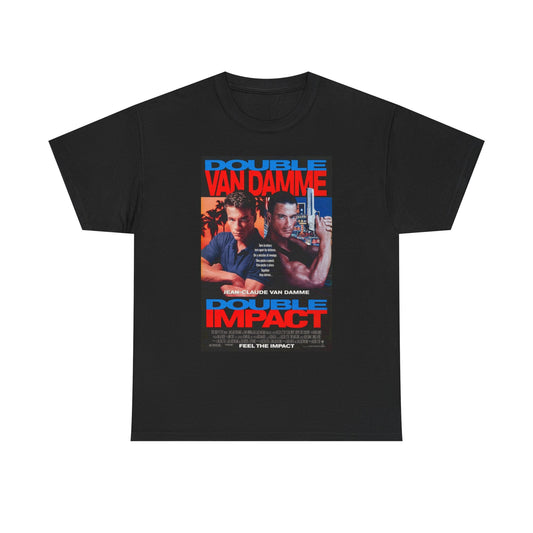 Double Impact Van Damme Graphic T Shirt Movie Poster Unisex Heavy Cotton Tee