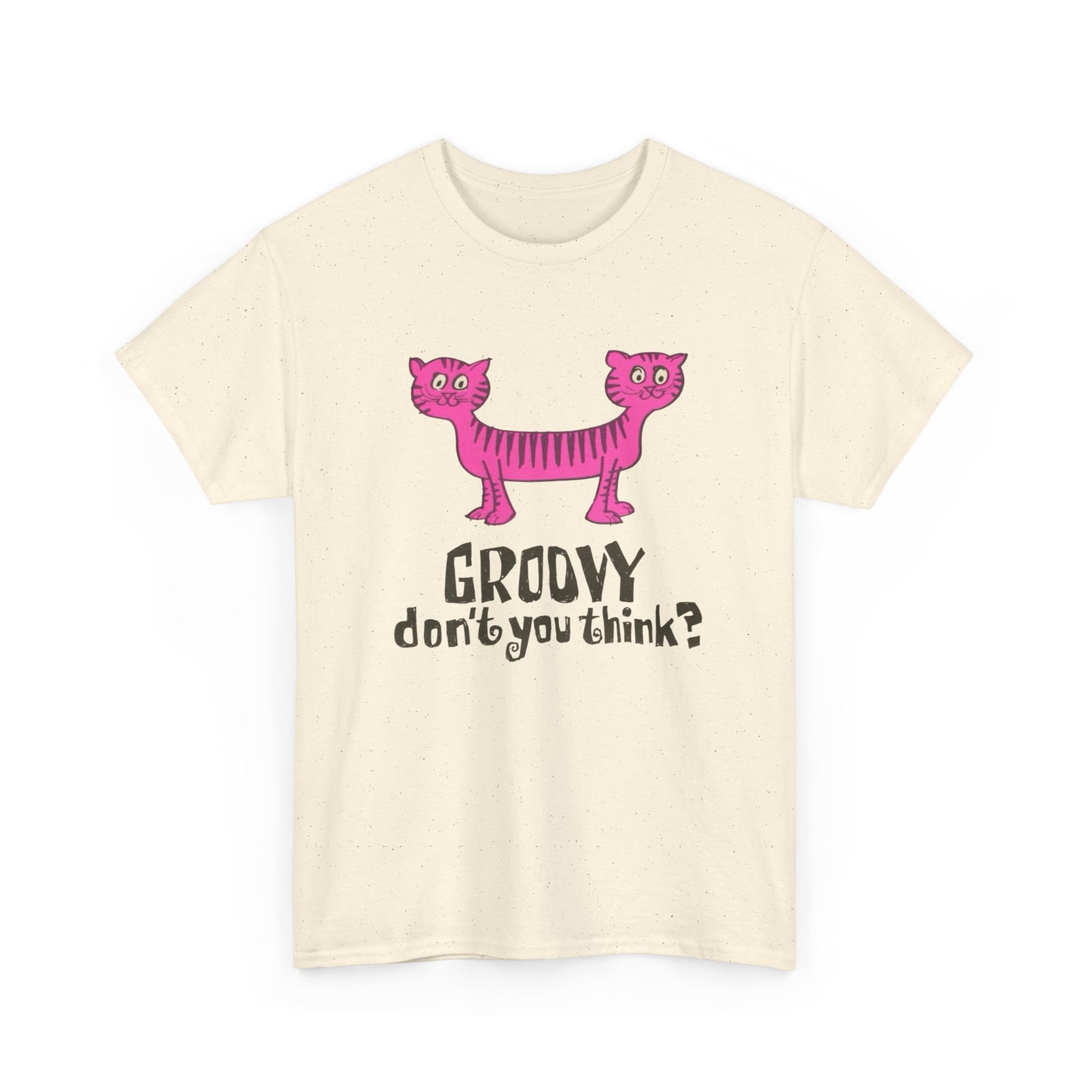 Groovy Cat Graphic T Shirt Unisex Heavy Cotton Tee Gift