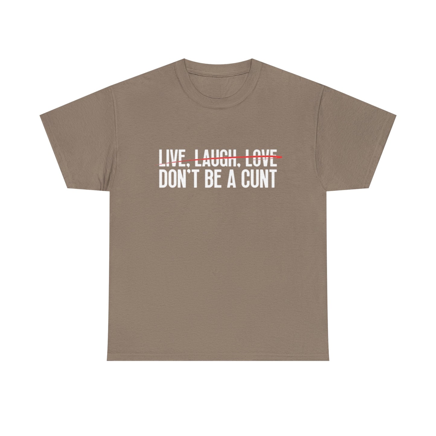 Live Laugh Love Funny Graphic T Shirt Comedy Gift Unisex Heavy Cotton Tee