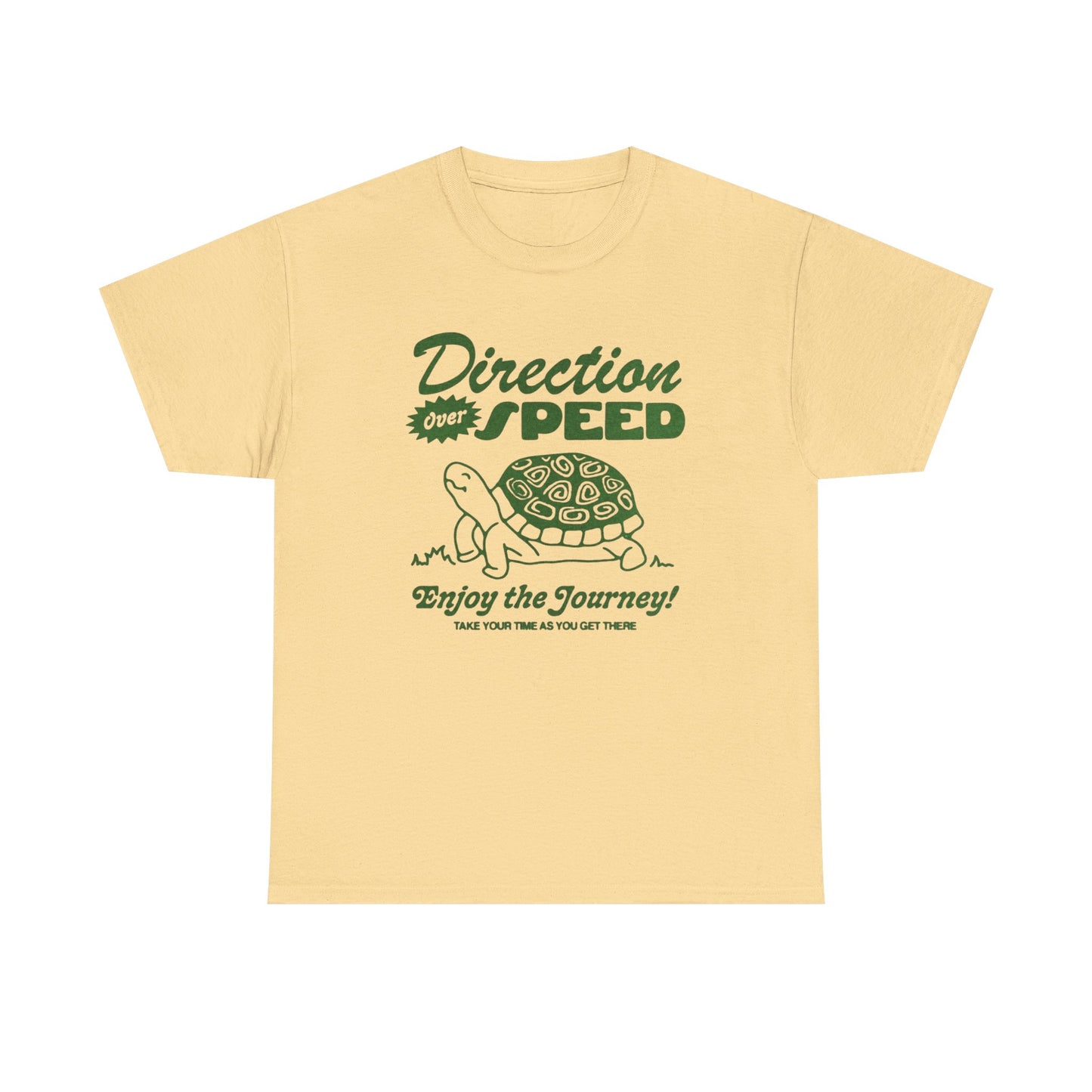 Direction Over Speed Turtle Graphic T Shirt Unisex Heavy Cotton Tee Gift Vintage