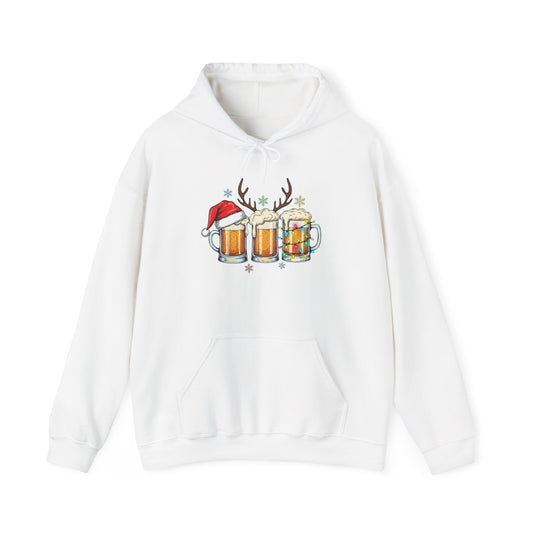 Christmas Beer Mugs Graphic Hoodie Unisex Heavy Blend™ Hooded Sweatshirt