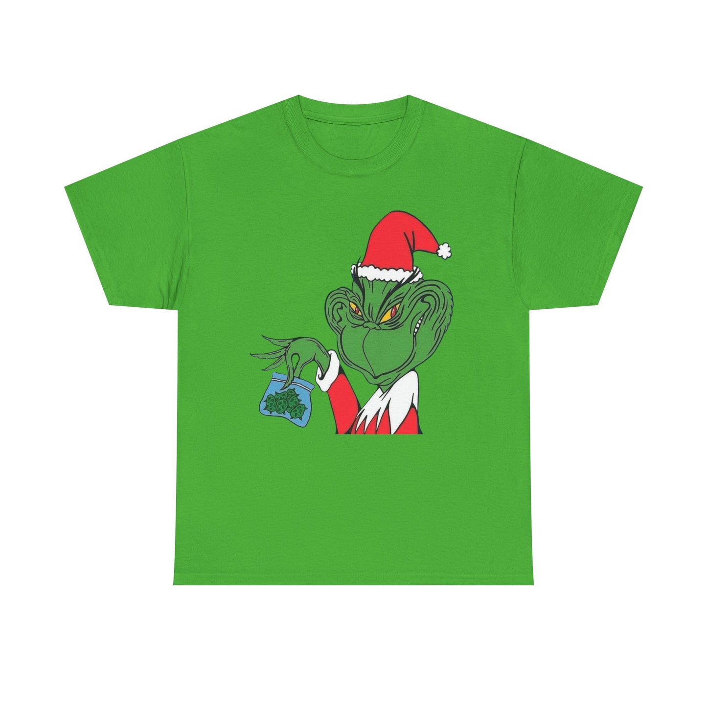 Christmas Grinch Weed Funny Graphic T Shirt NEW ADULT TEE VINTAGE
