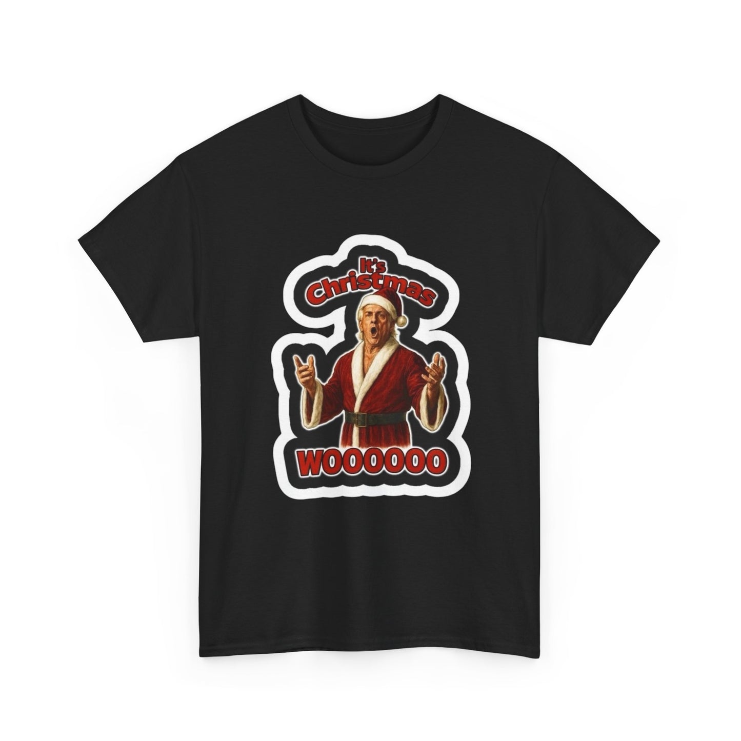 Its Christmas WOOO Wrestling Graphic T Shirt ADULT NEW Unisex Heavy Cotton Tee