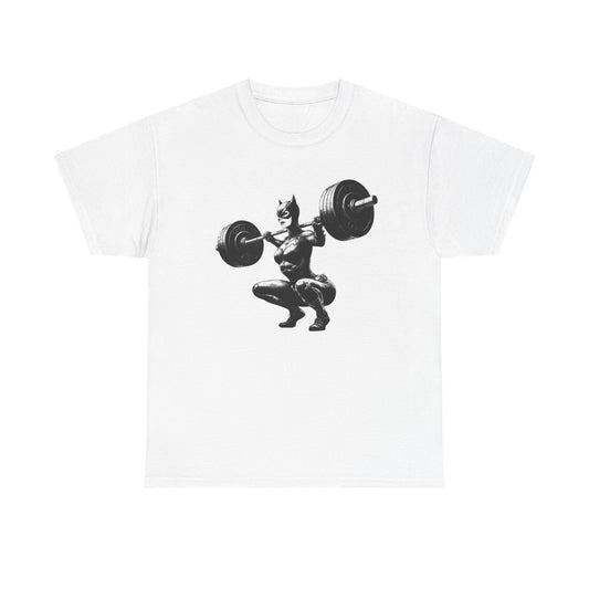 Catwoman GYM Lifting Apparel Graphic T Shirt Womens Heavy Cotton Tee