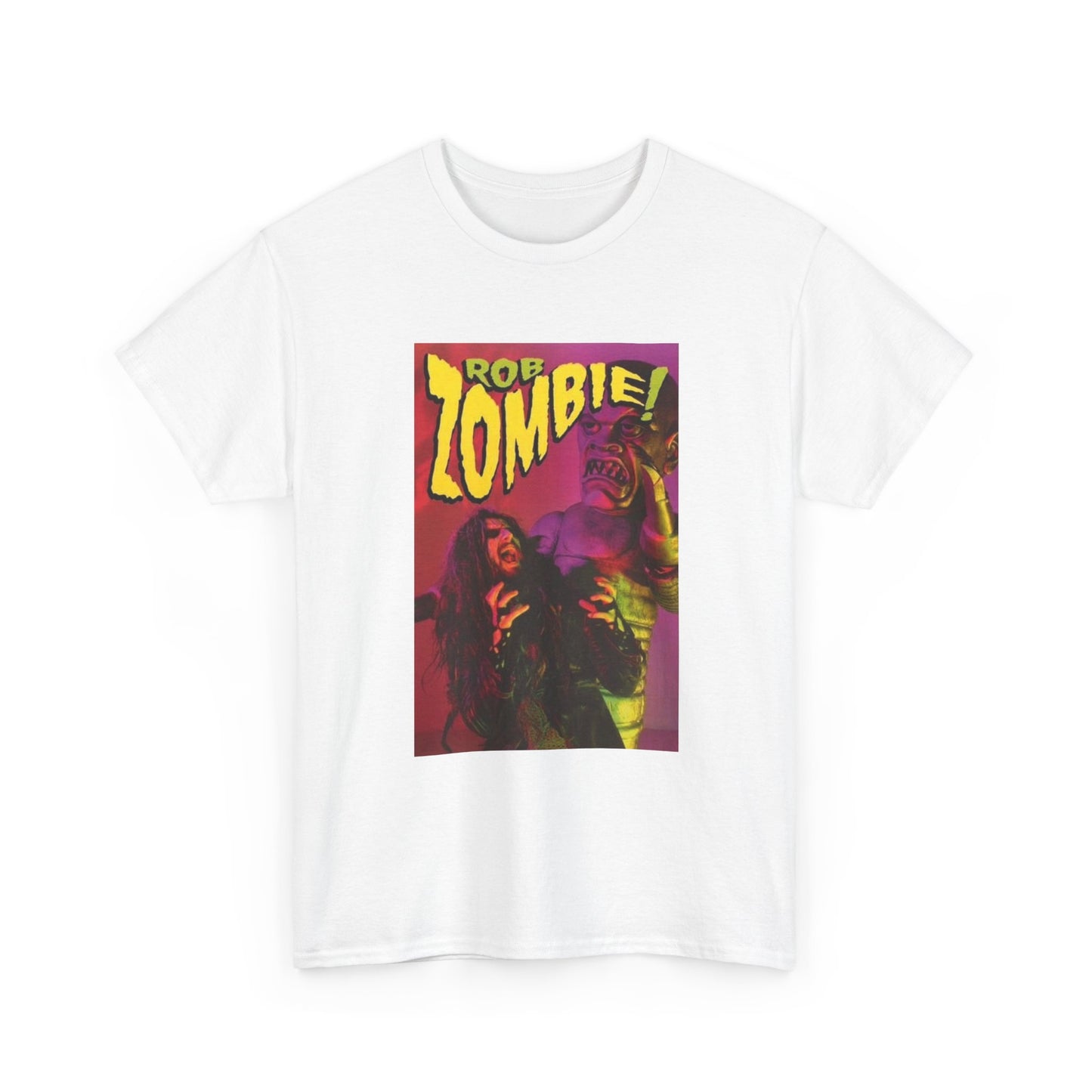 Rob Zombie Tshirt Vintage Metal Poster Neon Graphic Retro Unisex Heavy Cotton