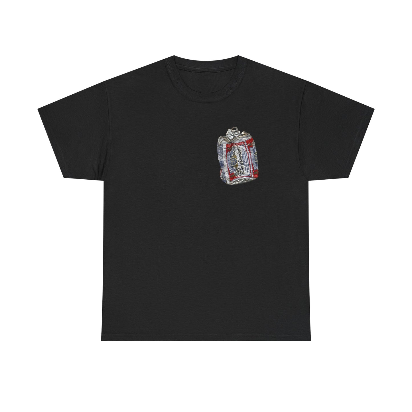 Crushed 90s Bud Can Vintage Nostalgic Beers Graphic T Shirt Unisex Heavy Cotton